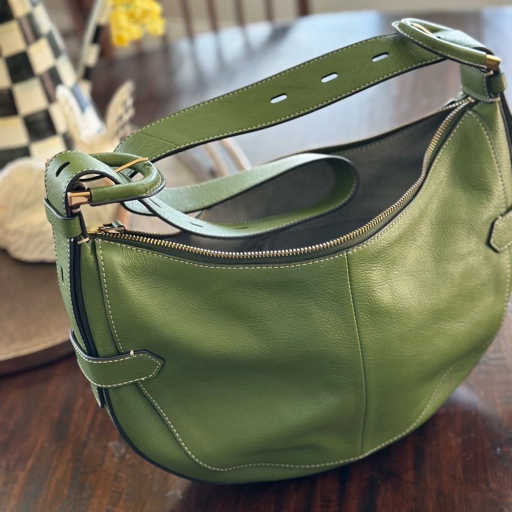 Green Leather Hobo Bag